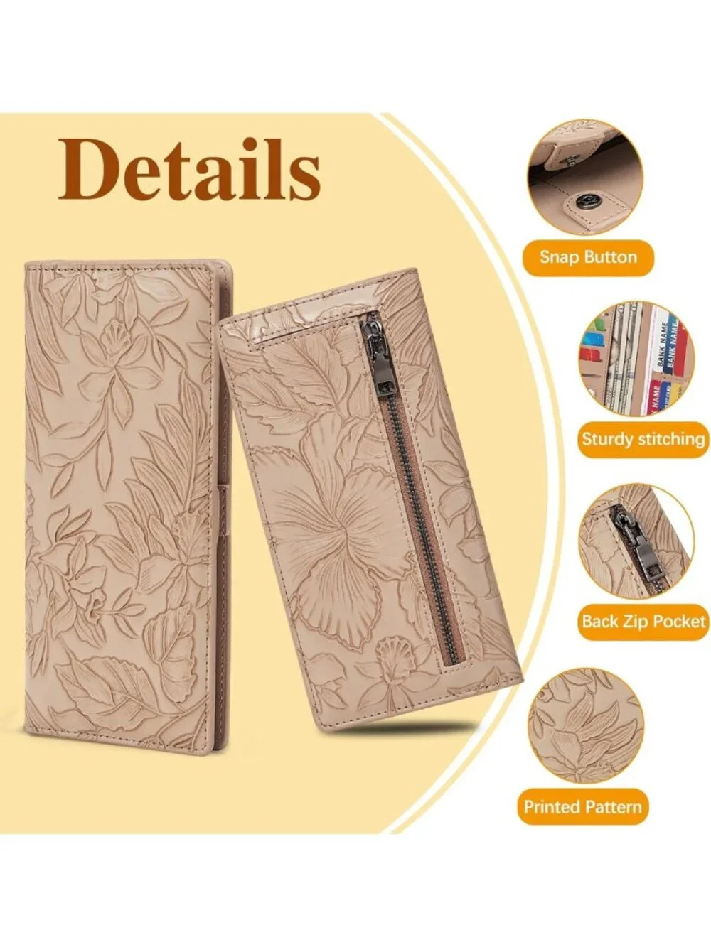 Ultra Slim Bifold Wallet for Women | Leather RFID Blocking Credit Card Holder